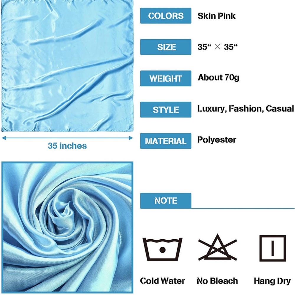 Satin head scarf 4 pack - Picture 3 of 5